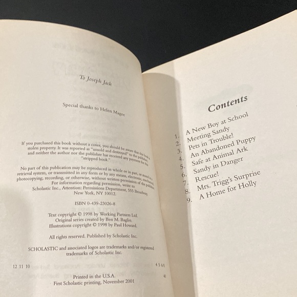 Animal Ark Pets #17: Pets’ Party by Ben M. Baglio - Scholastic Paperback Novel - Picture 4 of 4